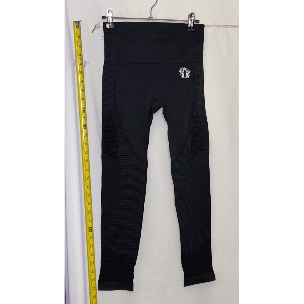 Black Seamless Ribbed Leggings Women's Size M‎ Athletic Workout Gym